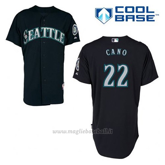 Maglia Baseball Uomo Seattle Mariners Robinson Cano 22 Blu Blu Alterner Cool Base